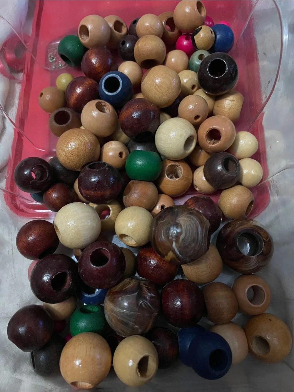 Wooden Craft Beads Mix - Natural & Multicolor